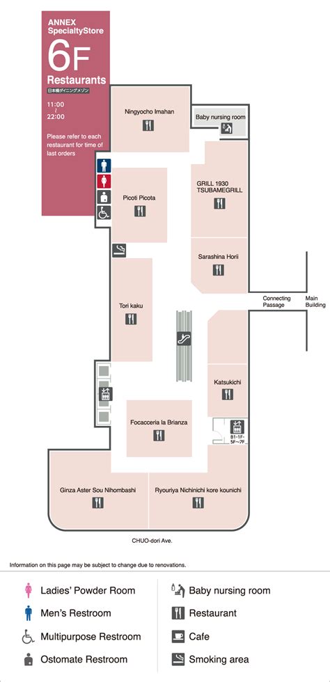 Takashimaya floor guide